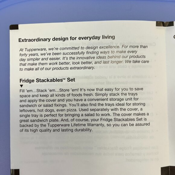 Never Used Tupperware Fridge Stackable & Stuffables Set - Picture 8 of 16